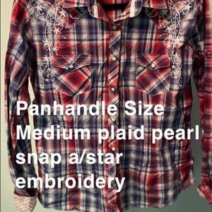 Panhandle western button up with Star embroidery
